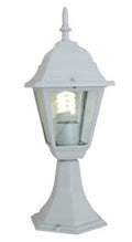Lantern 4 Panel Pedestal White