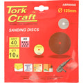 Tork Craft - Sanding Disc - 10 Piece - 125mm - 40 Grit