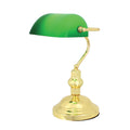 Bankers Table Lamp - 230mm - Polished Brass