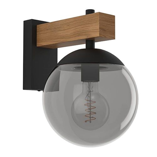Bufalata Outdoor Wall Light Black & Brown E27