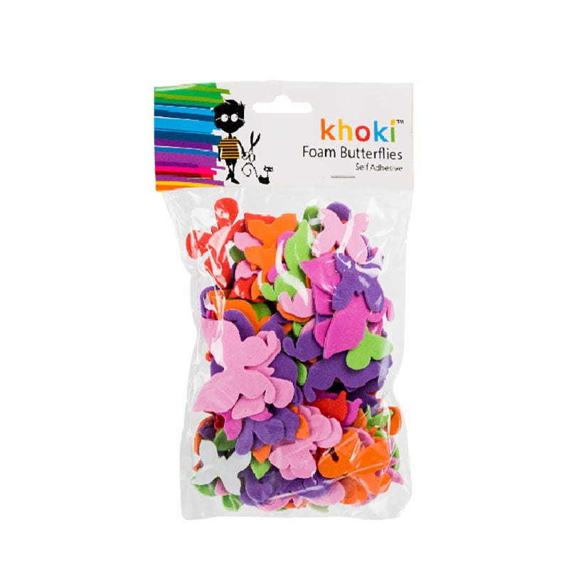 Foam Butterflies - Art & Craft - Self Adhesive - Assorted Colours