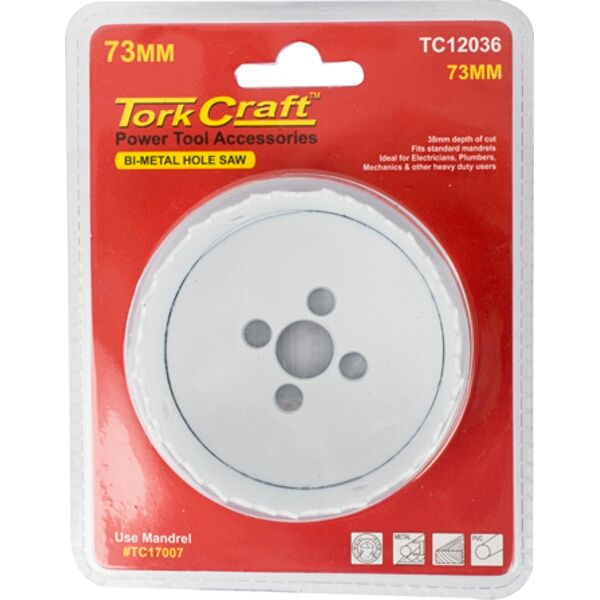 Tork Craft Hole Saw Bi-Metal 73mm