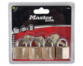 Mackie 40mm Keyd Alike Master Brass Pad Lock - 4 Pack