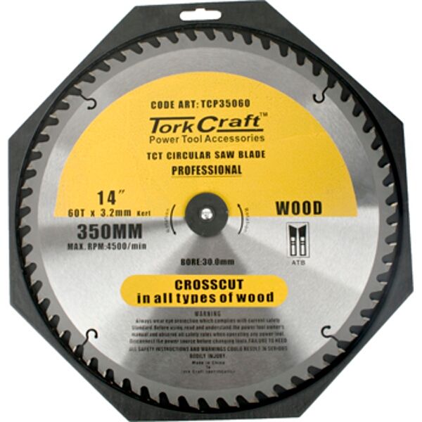 Tork Craft Blade Contractor 350 X 60T 30 Circular Saw TCT