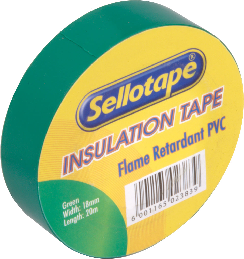 Sellotape Insulation Tape Green 18mm x 20m