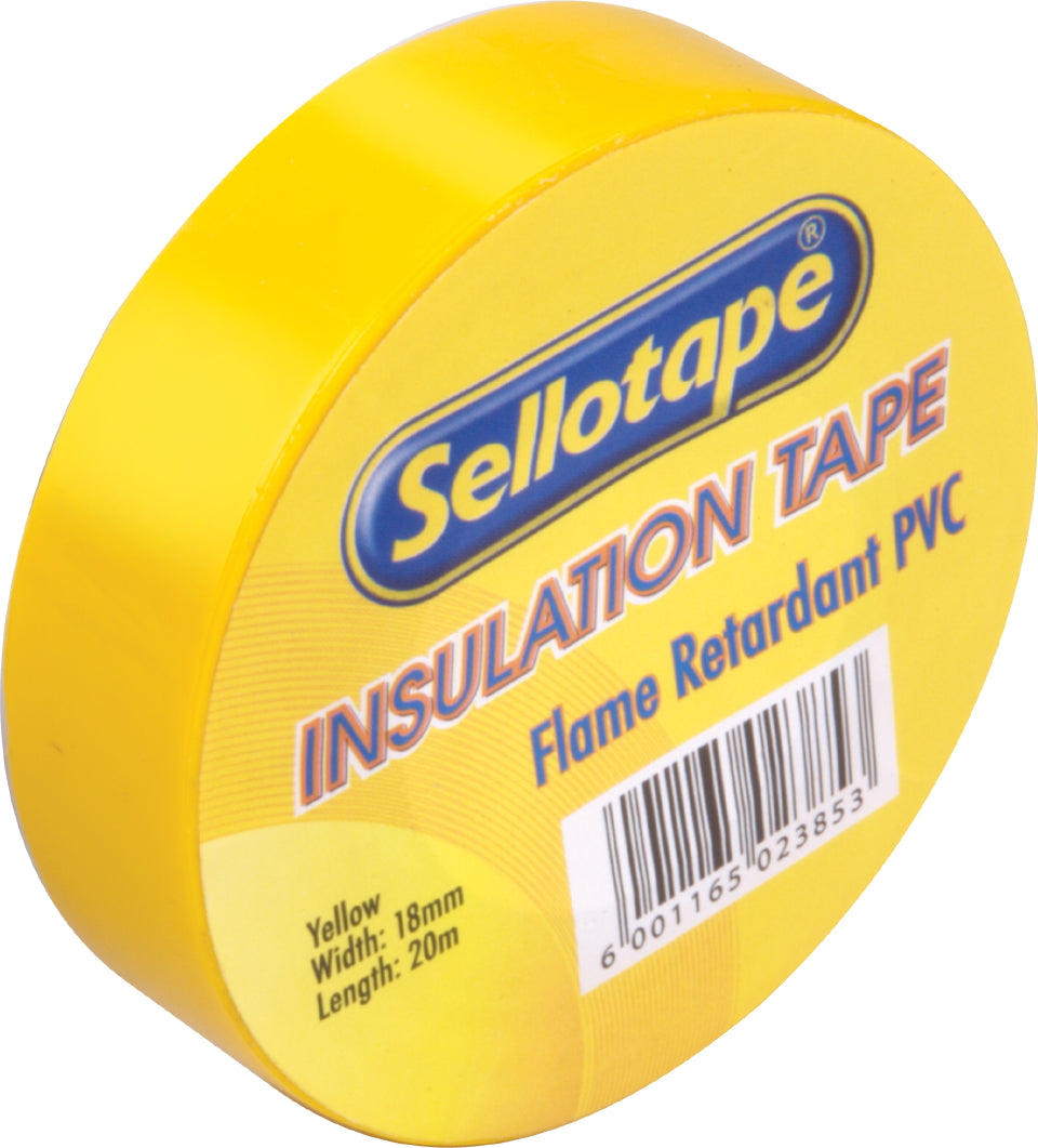 Sellotape Insulation Tape Yellow 18mm x 20m