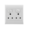 Socket 16A 4X4 Double White E/Mate