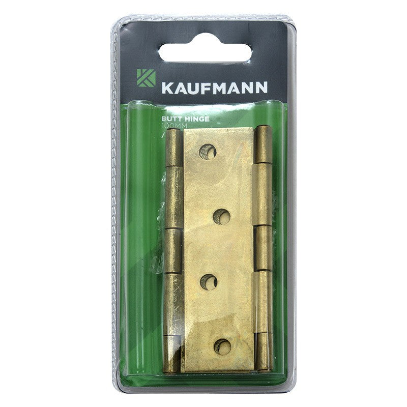 Kaufmann Butt Hinge 100mm Brass Plated (Pair)