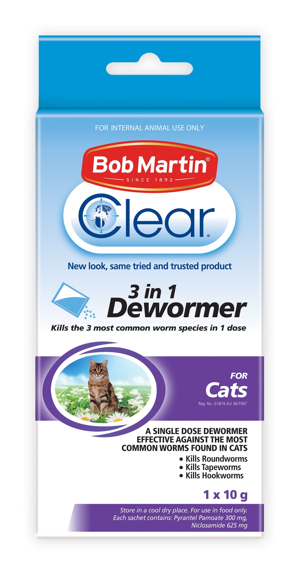 Bob Martin - 3 in 1 Pet Dewormer - Cat - 10g