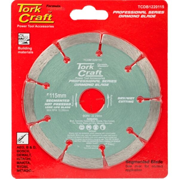 Tork Craft Diamond Blade 115mm Segm.Hot Pressed