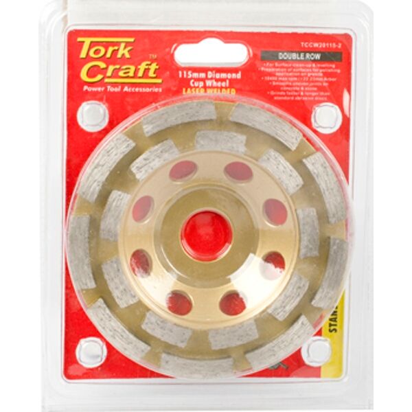 Tork Craft Dia. Cup Wheel 115 x 22.23mm Dbl Row Laser Welded