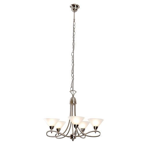 Martini Twist 5LT Chandelier Satin Chrome