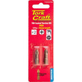 Tork Craft Pozi 2 x 25mm Insert Bit Torsion Tin Coated 2 Piece Pz2