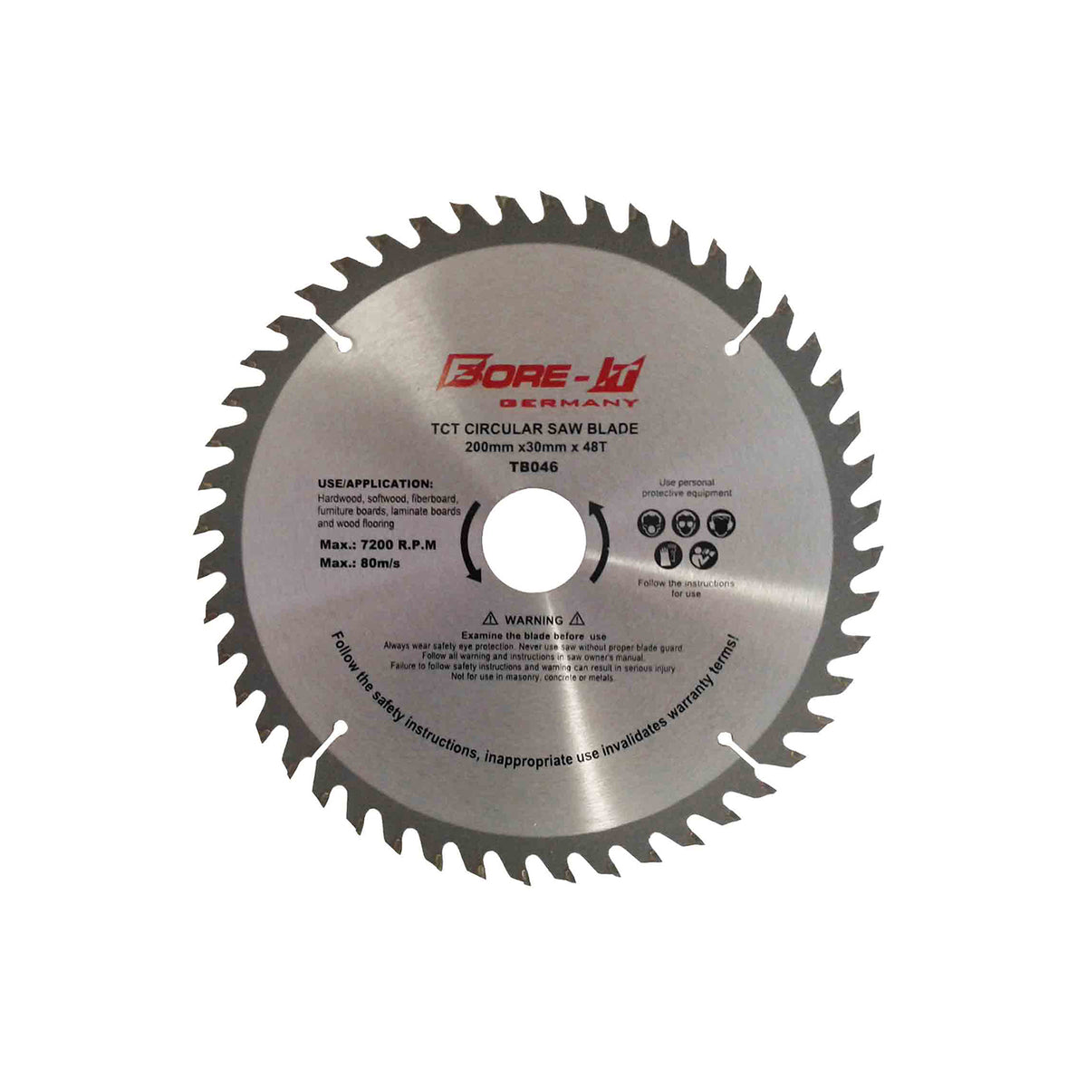 Bore-it - Circular Saw Blade - 200mm X 48t X 30/20/16b