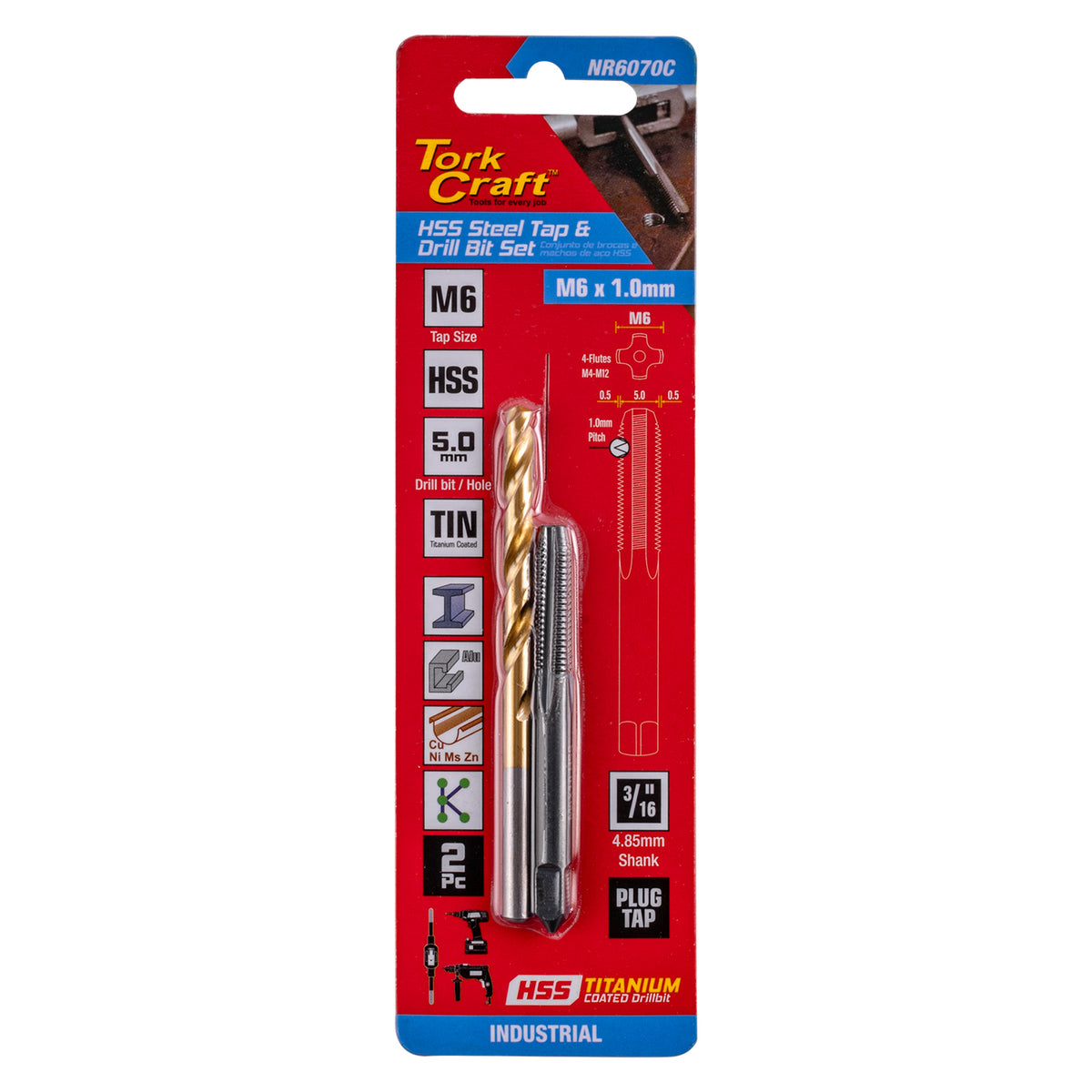 Tork Craft Tap Hss 5X0.8 & Drill 4.2Mm 2Pc Set