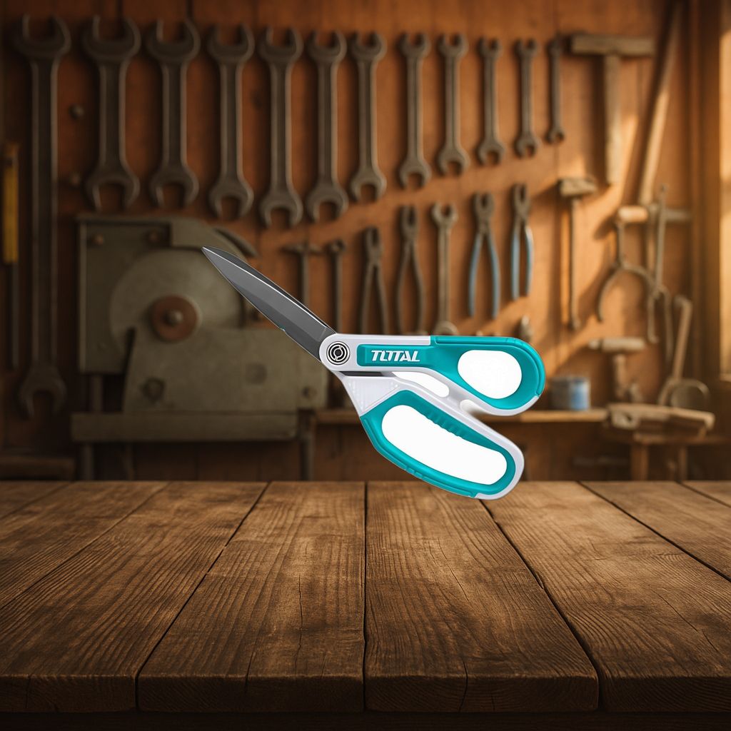 Total 8'/210Mm Rubber Grip Long-Blade Scissors Bld Thickness = 3.2Mm