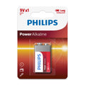 Philips - Power Alkaline 6LR61 Battery 9V 1 Pack