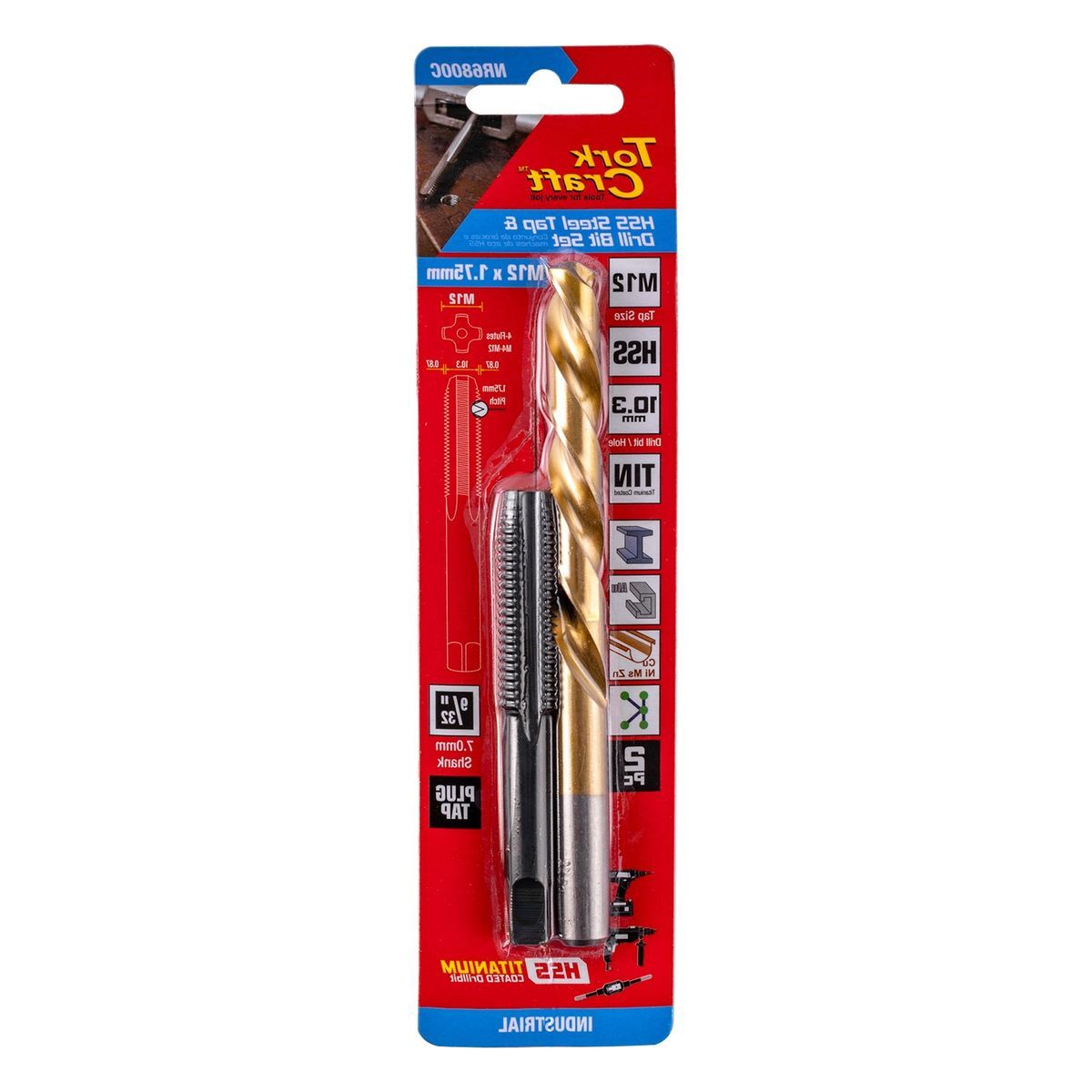 Tork Craft Tap Hss 12X1.75 & Drill 10.3Mm 2Pc Set