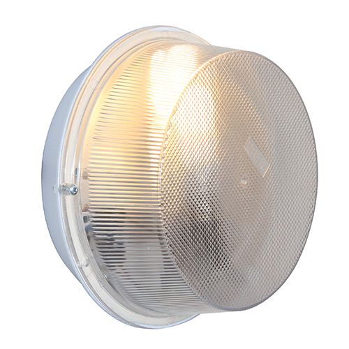 Round Plastic Bulkhead 230mm White B22