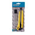Utility Knife - Retractable - 5 Spare Blades - Yellow - 20mm