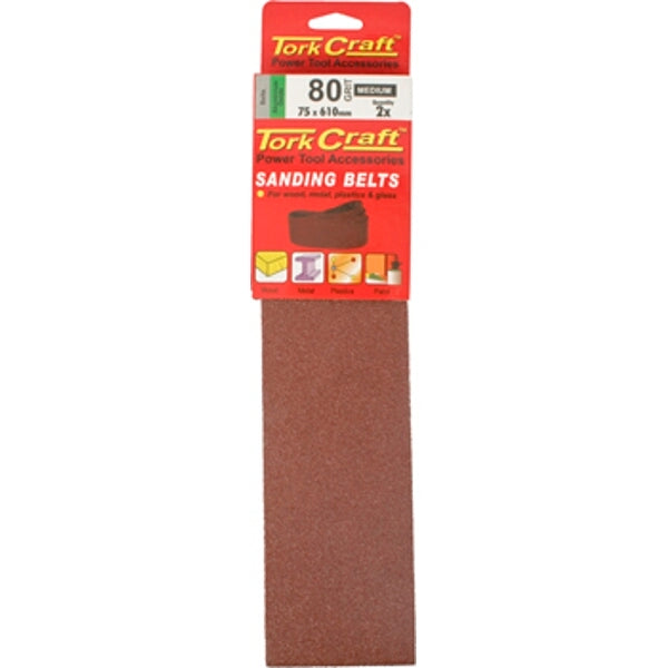 Tork Craft - Sanding Belt - 2 Piece - 75mm x 610mm - 80 Grit
