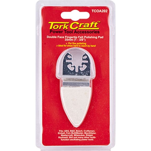 Tork Craft Quick Change Base & Arbor 35mm D/F Fingertip Felt Polishing Pad