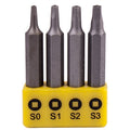 Tork Craft Screwdriver Bit Set Square Recess 4Pce 50mm Sq0.1.2.3