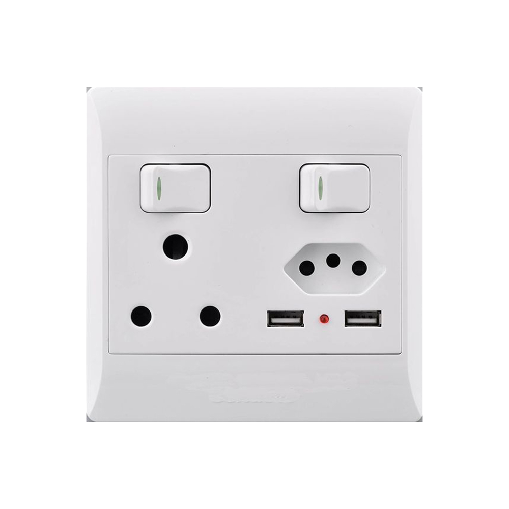 Socket 16A +Euro+2Xusb 4X4