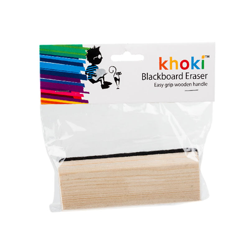 Khoki - Chalkboard Duster - Felt & Wood - Black & Beige