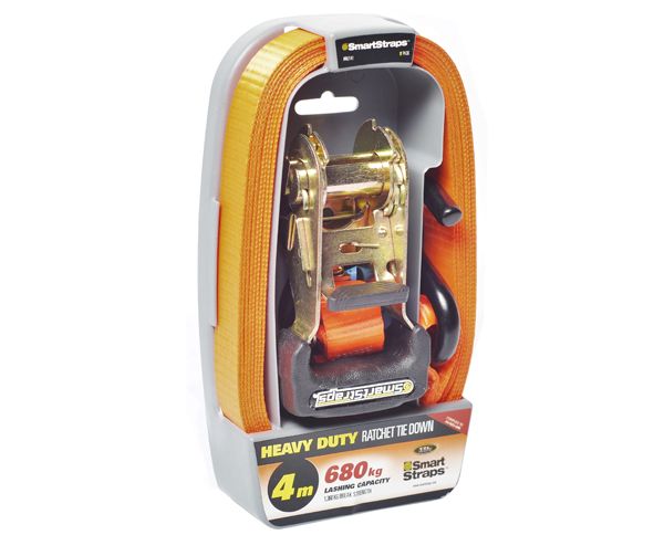 Smart Straps 4m Ratchet Tie Down Pad - Orange