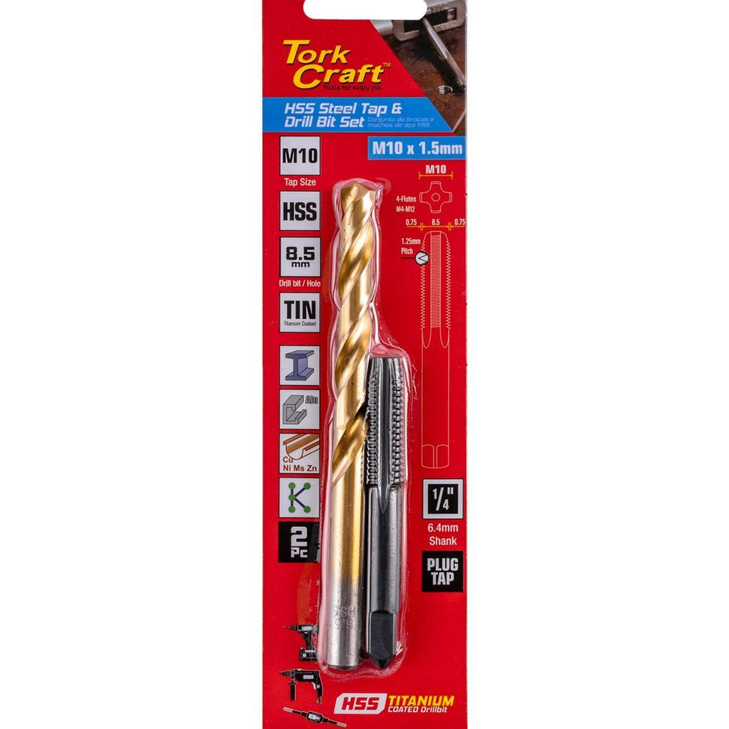 Tork Craft Tap Hss 10X1.5 & Drill 8.5Mm 2Pc Set