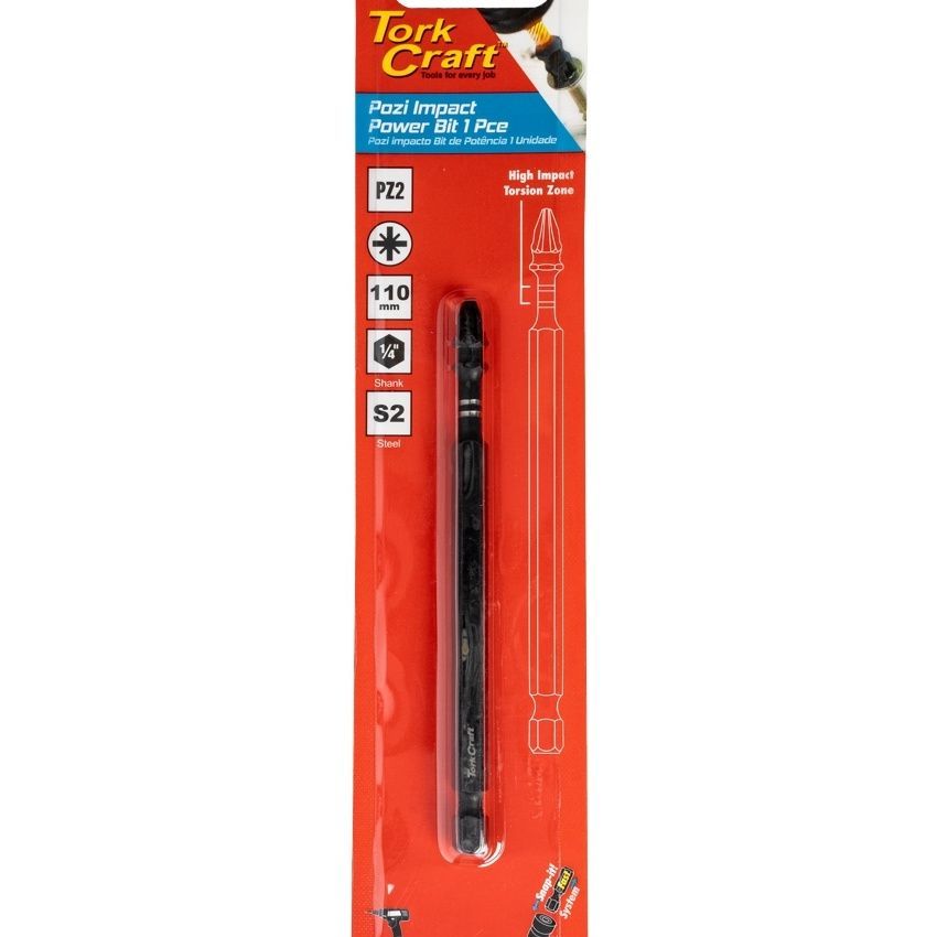Tork Craft Impact Pz2 X 110Mm Power Bit 1Pc Carded