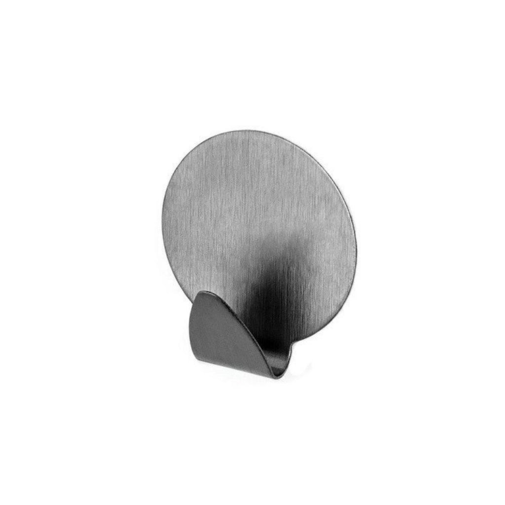 MTS Home Small Round Stainless Steel Hooks - Pack of 3 (Self-Adhesive)
