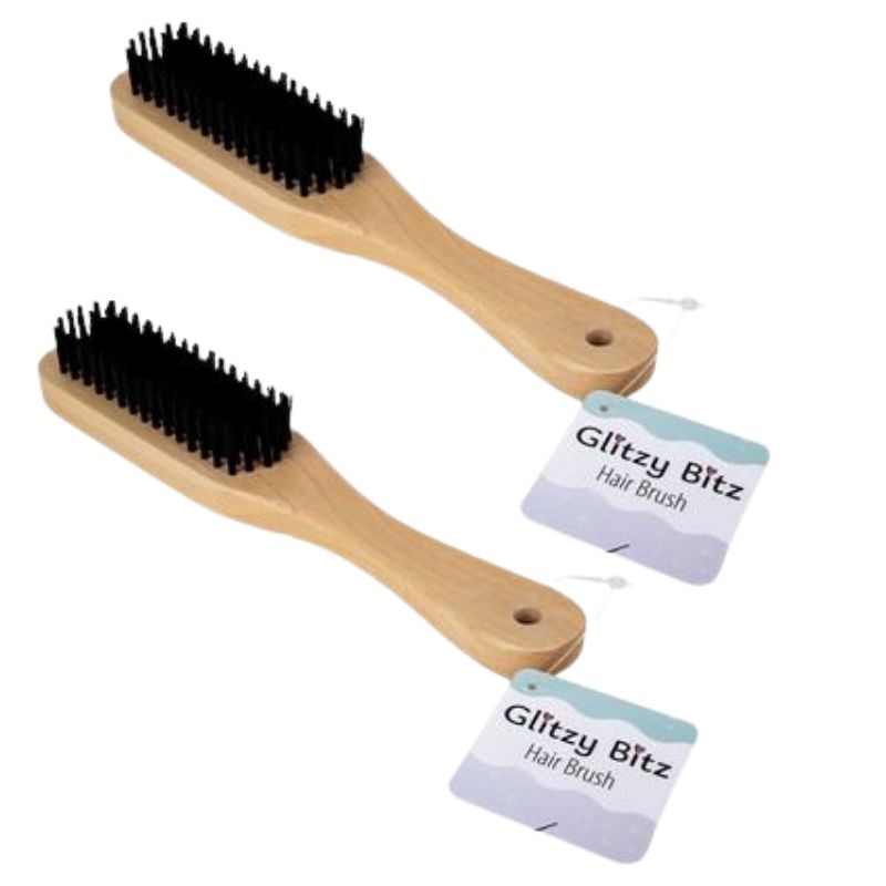 Hair Brush Nylon Bristles 6-Row 18cm - 2 Pack