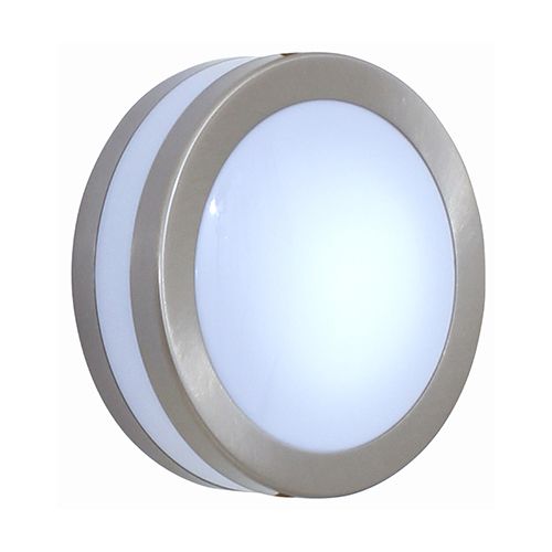Round Plain Stainless Steel Foot Light 140mm Satin Chrome