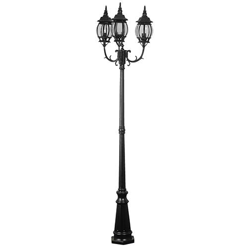 Lantern 8 Panel 3LT Pole Black