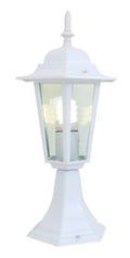 Lantern 6 Panel Pedestal White
