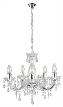 Odile Acrylic 5LT Chandelier Clear