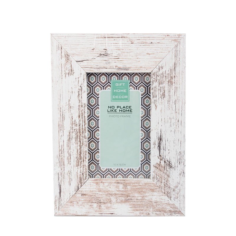 Picture Frame - MDF - White Stressed - 10 x 15cm