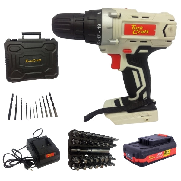 Tork Craft - Cordless Drill , 2.0Ah , Charger, Drill Bits & Carry Case