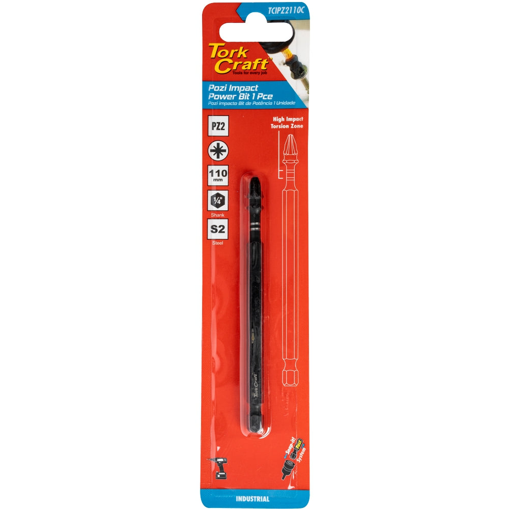 Tork Craft Impact Pz2 X 110Mm Power Bit 1Pc Carded