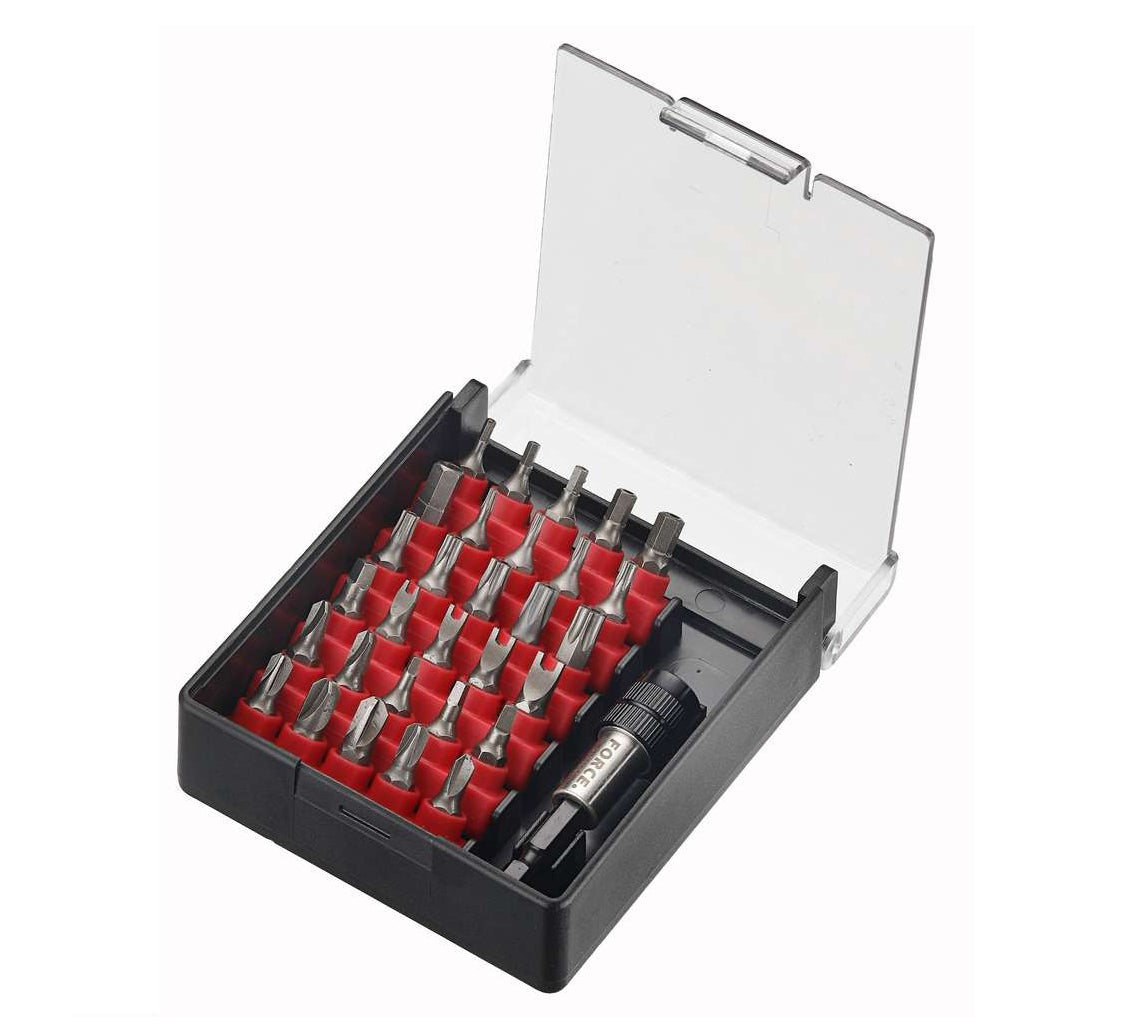Force - 1/4' Dr 31 Piece Bit Set W/Mag Holder