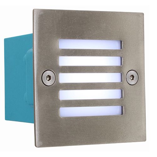 Square Grid Foot Light 70mm Satin Chrome LED