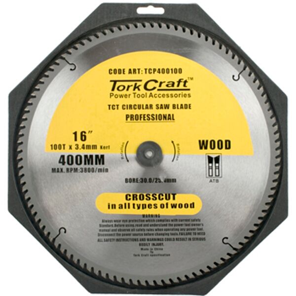Tork Craft Blade Contractor 400 X 100T 30/1 Circular Saw TCT