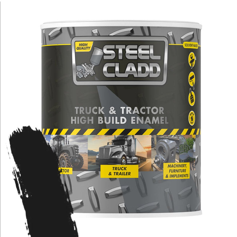 Steel Cladd Truck And Tractor Enamel Matt Black 1L White Enamel Wall Paint