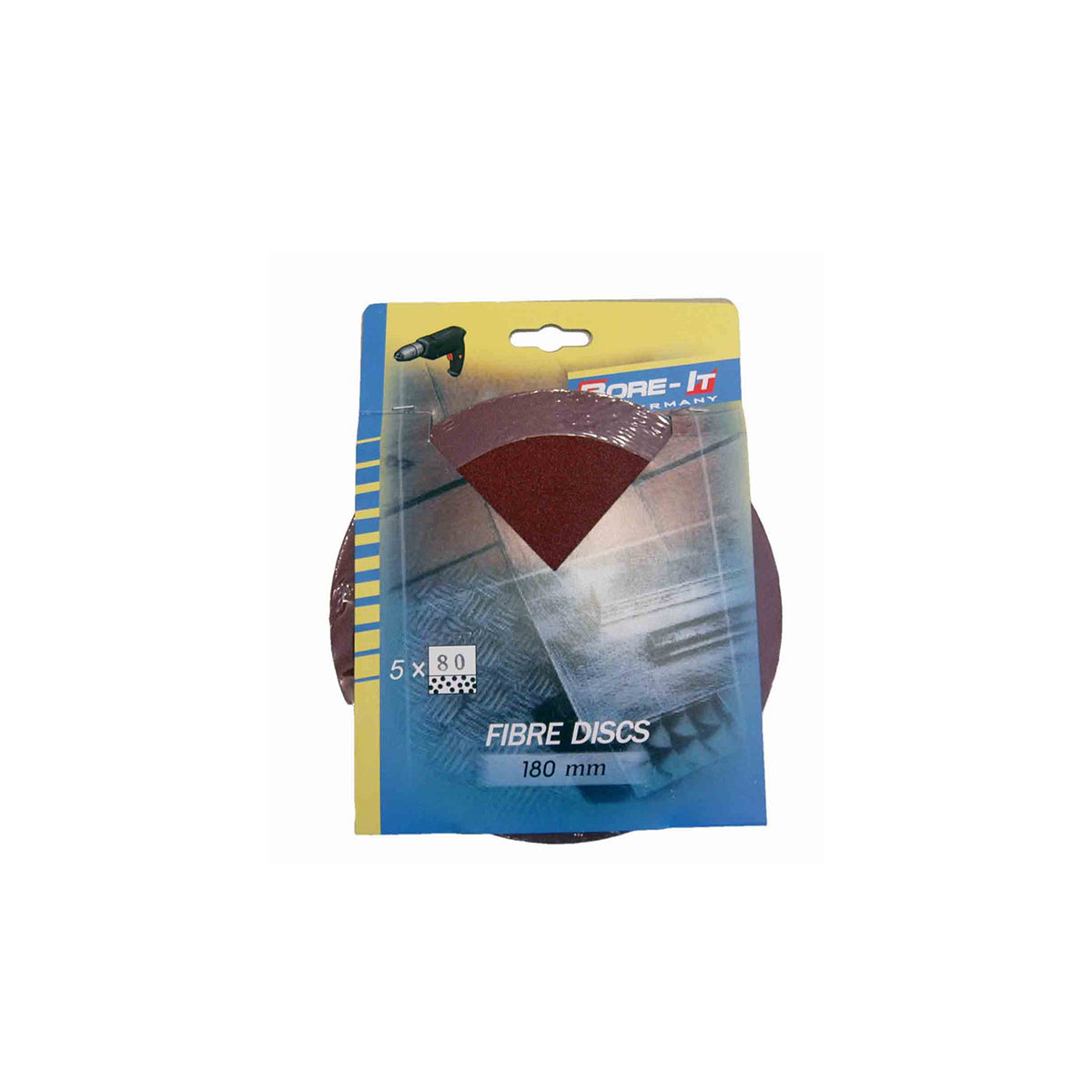 Bore-It - 5 Piece - Fibre Disc - 180mm - P80 x 22mm