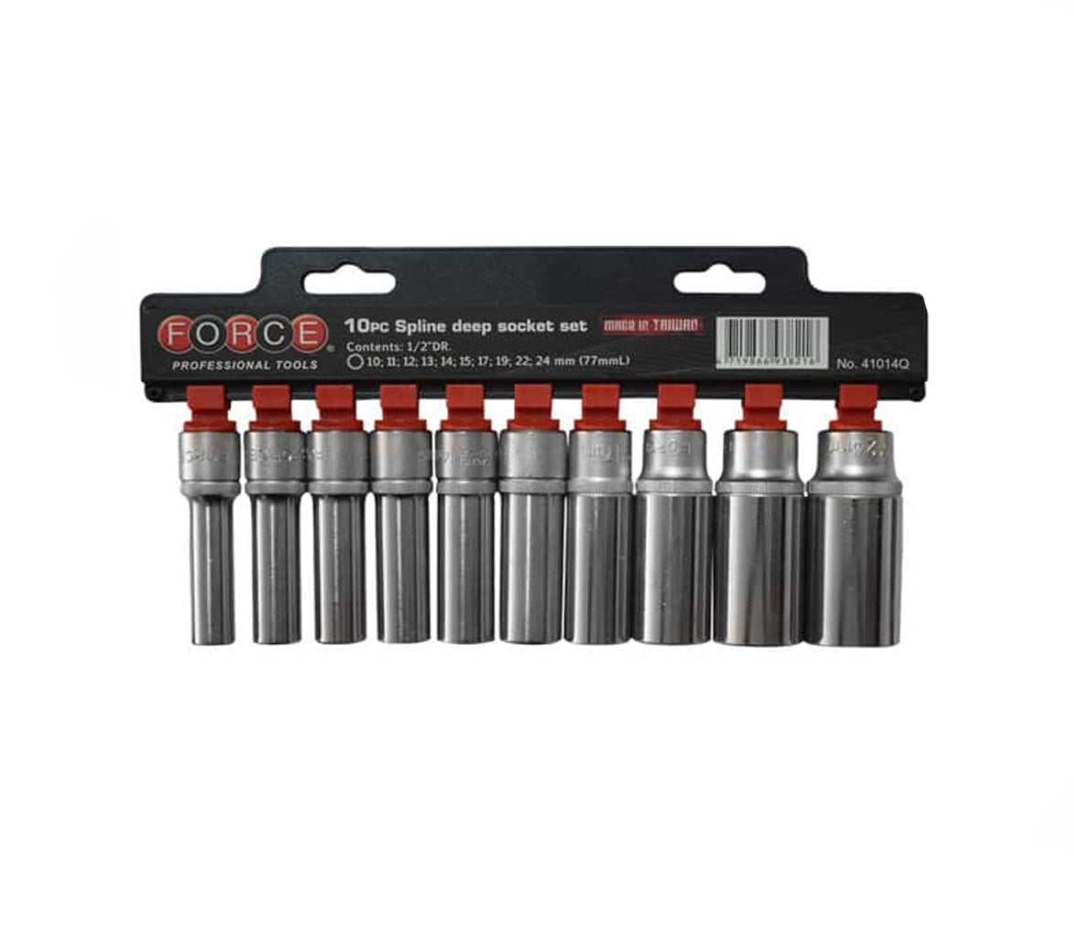 Force - Deep Sockets Set - 1/2' Dr - 10 - 24mm - 10 Piece