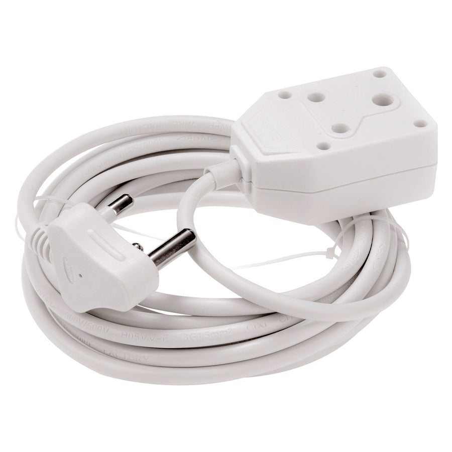Extension Lead 5Mx1.5Mm White