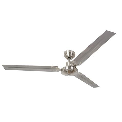 Industrial Ceiling Fan 3 Blades Satin Chrome Motor Power 60W