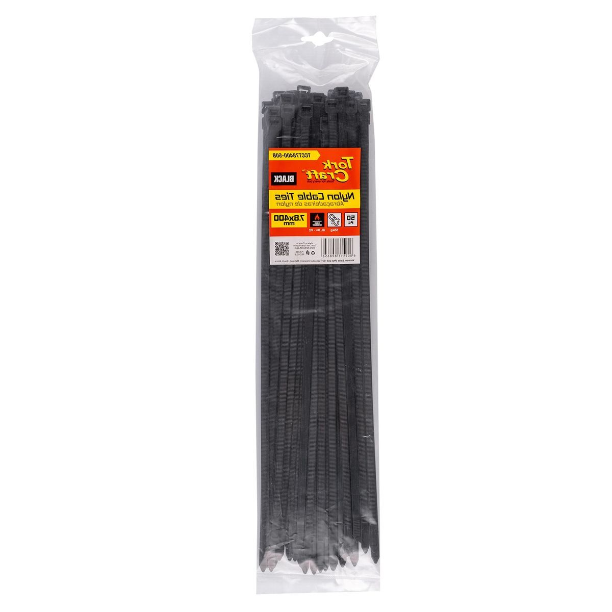 Tork Craft Nylon Cable Ties 7.6Mm X 400Mm Black 50Pc
